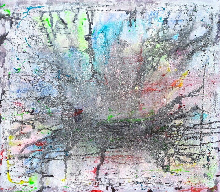 Painting titled "Veins" by Anton Rakun, Original Artwork, Acrylic Mounted on Wood Stretcher frame