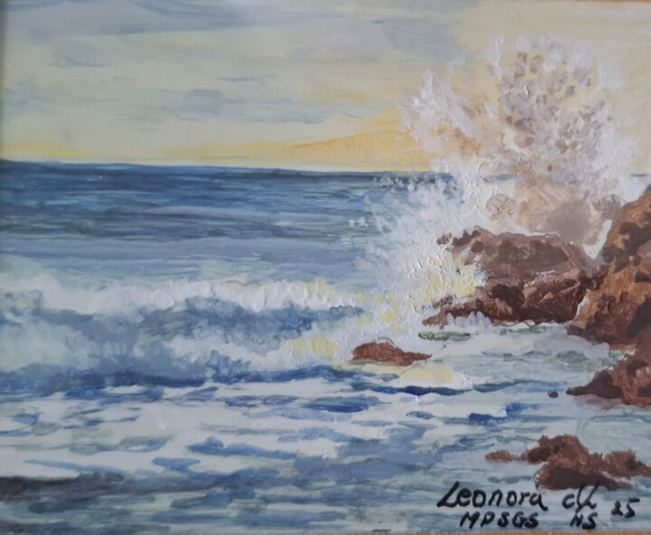 제목이 "Crashing Wave"인 미술작품 Leonora De Lange로, 원작, 아크릴