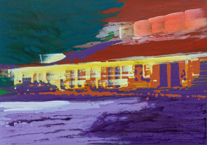Painting titled "I OTEL" by Markus Honerla, Original Artwork, Lacquer Mounted on Wood Stretcher frame