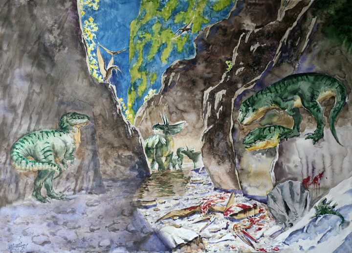 Warning 绘画, 21.7x29.5 in