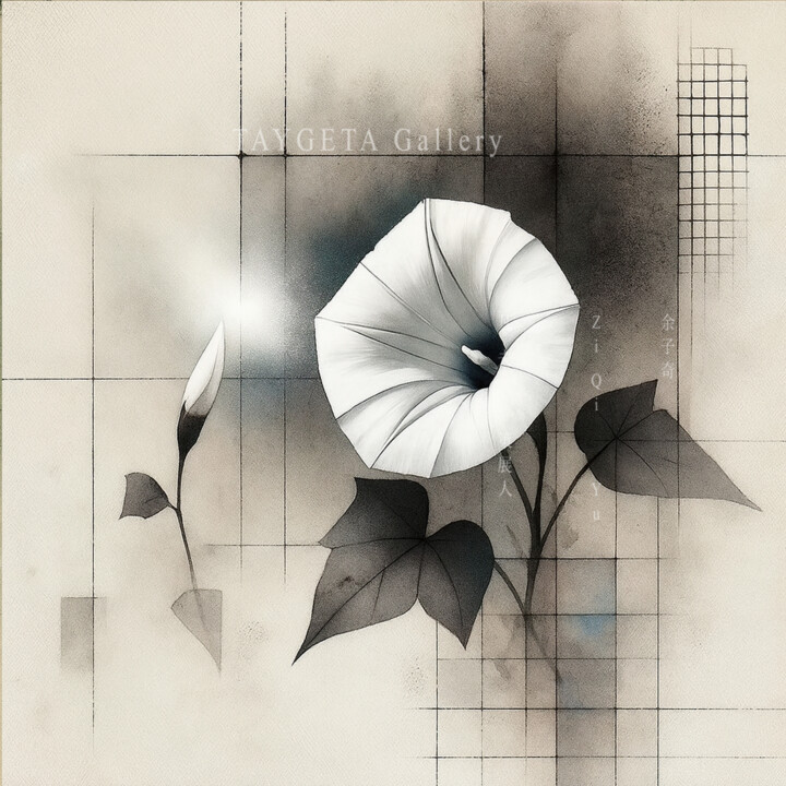 Flowers in Mist, Whispers in Wind I Arte digitale, 23,6x23,6 in
