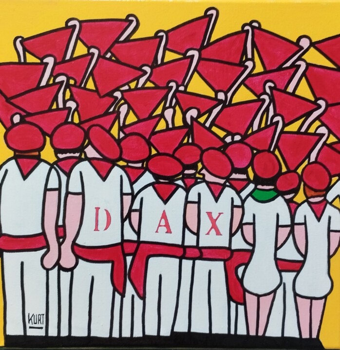 绘画 标题为“Dax en fêtes !!!” 由Didier Dordeins, 原创艺术品, 丙烯 安装在木质担架架上