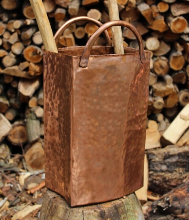 Handmade Elegance in Copper umbrella stand 设计, 20.5x11 in
