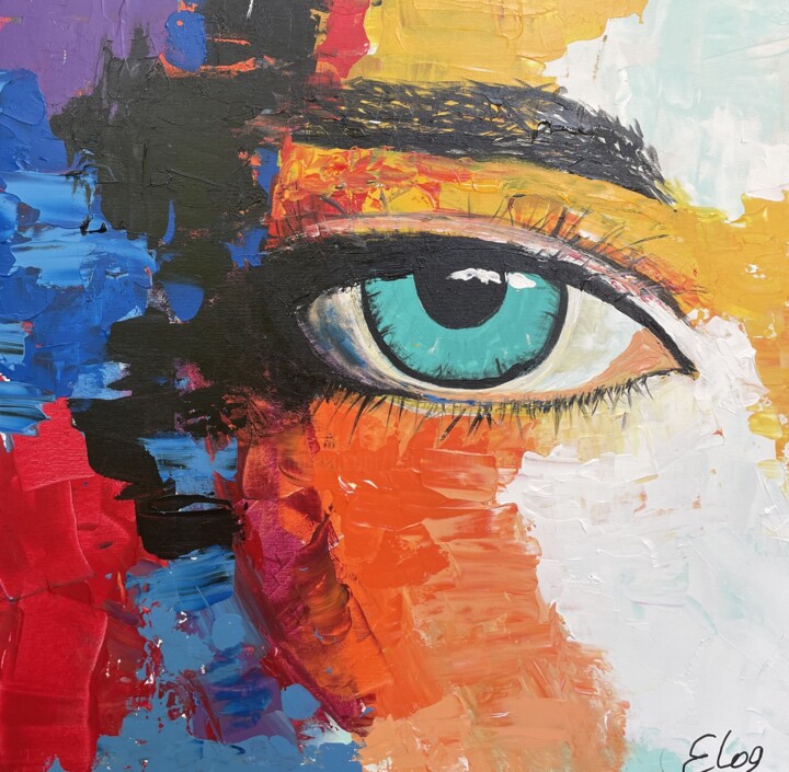 “Gaze of Color” 绘画, 23.6x23.6 in