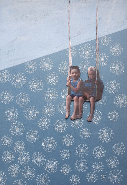 "Childhood" 2 Collages, 16,5x11,7 in
