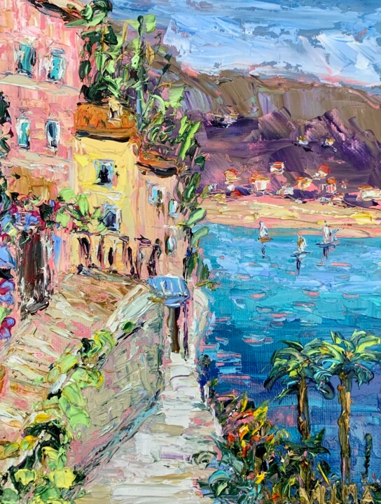 绘画 标题为“French Riviera Oil…” 由Vilma Gataveckiene, 原创艺术品, 油