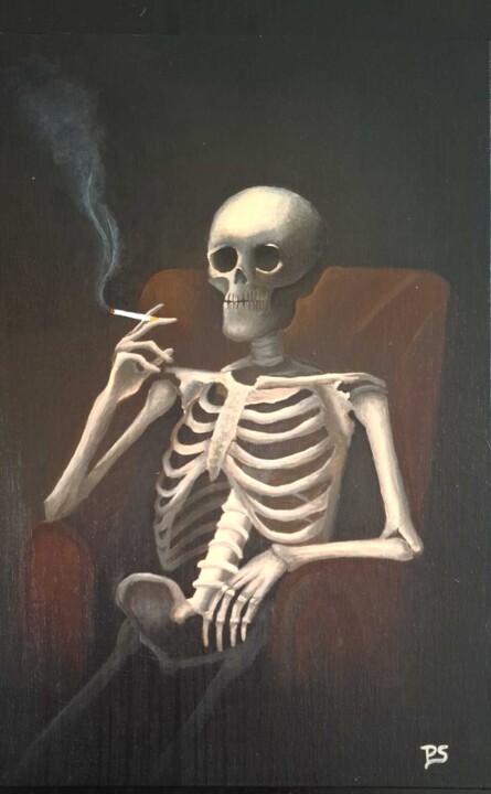 Fumeur d’outre-tombe 绘画, 13x8.7 in