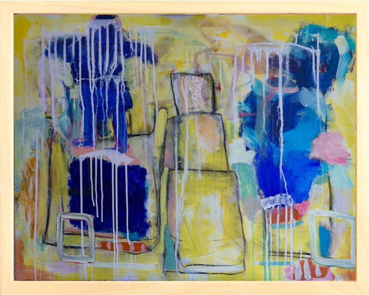 Schilderij getiteld "Life in abstract th…" door Geert Lemmers, Origineel Kunstwerk, Acryl Gemonteerd op Frame voor houten br…