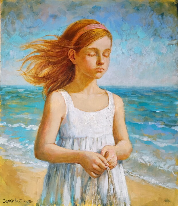 Wind of Change – Original Oil Painting on Linen Canvas 绘画, 27.6x23.6 in
