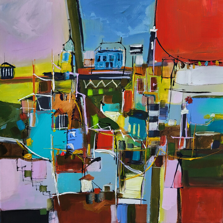 Le pays des tons sans silence 绘画, 19.7x19.7 in