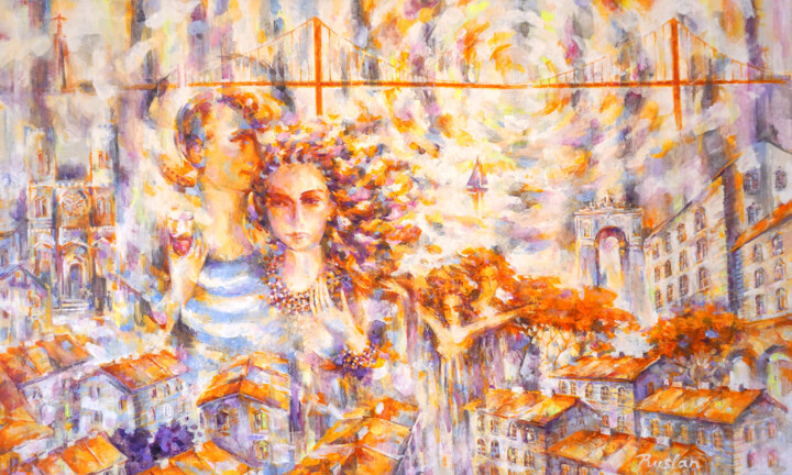 In Lisbon Schilderij, 39,4x65 in