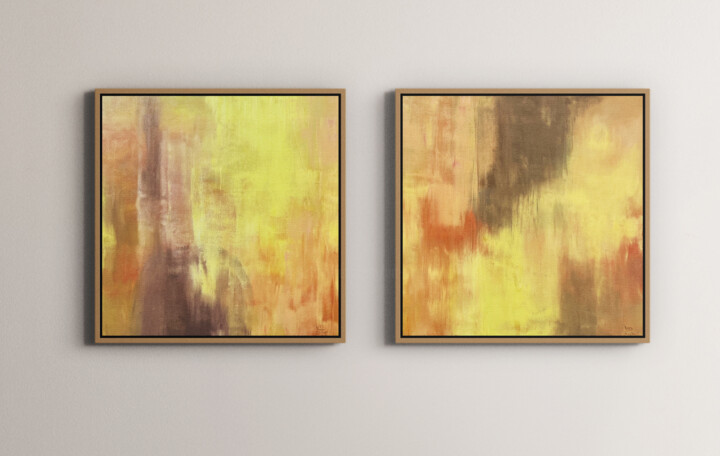 Painting titled ""Breath of Light"" by Viktoria Daneva, Original Artwork, Oil Mounted on Wood Stretcher frame