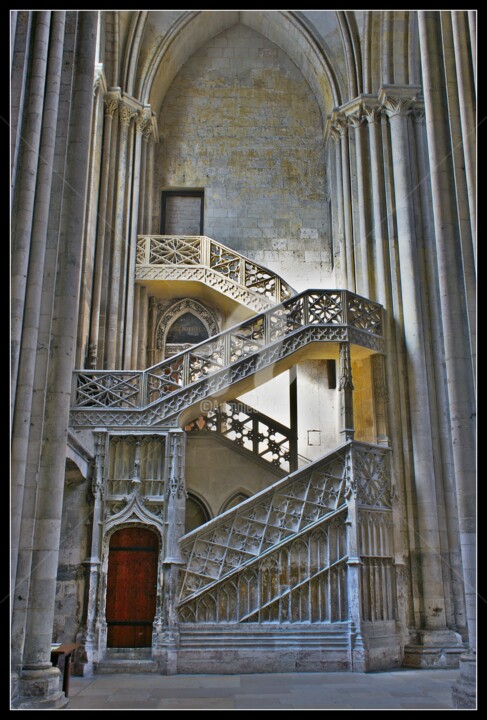 Ecalier des bibliothécaires de la cathédrale de Rouen Fotografia