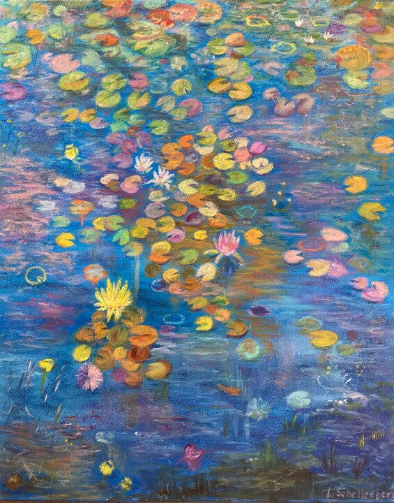 Painting titled "A scattering of col…" by Lusie Schellenberg, Original Artwork, Pastel Mounted on Wood Stretcher frame