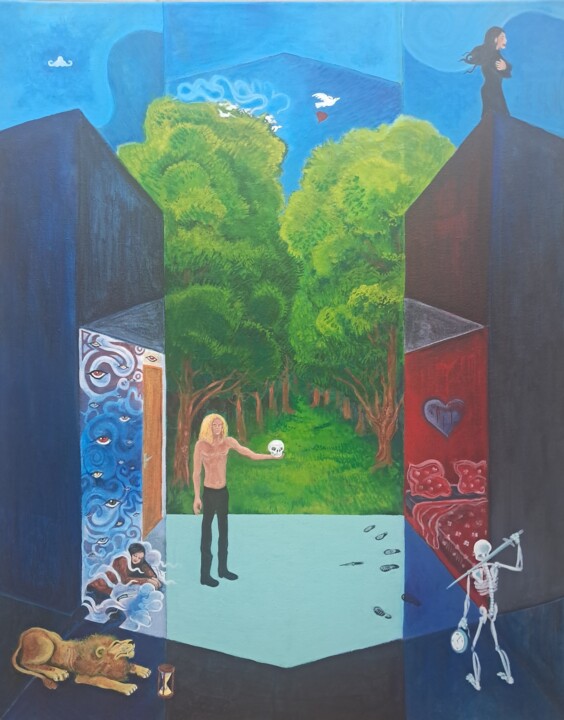 Sans titre, tel un silence qui se prolonge. 绘画, 36.2x28.7 in