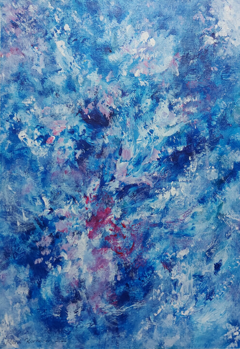 제목이 "Blue abstract"인 미술작품 Mervi Korhonen로, 원작, 아크릴