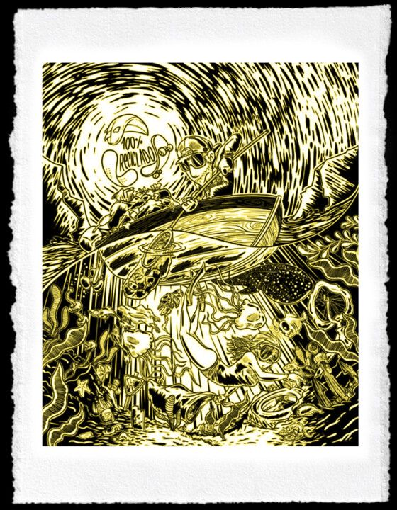 Painting titled """ Glassy-Buceo Eur…" by Luisete Alvarez, Original Artwork, Ink