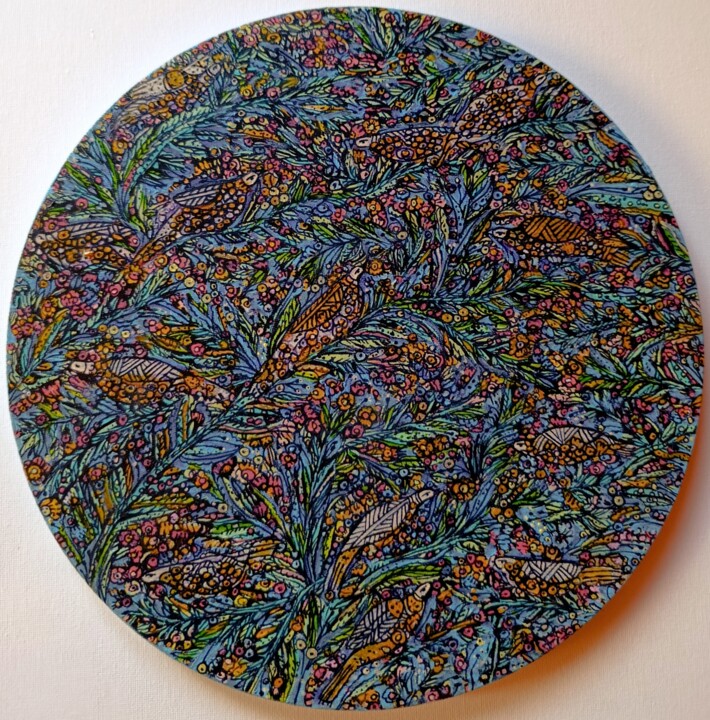 Birds. 绘画, 11.8x11.8 in