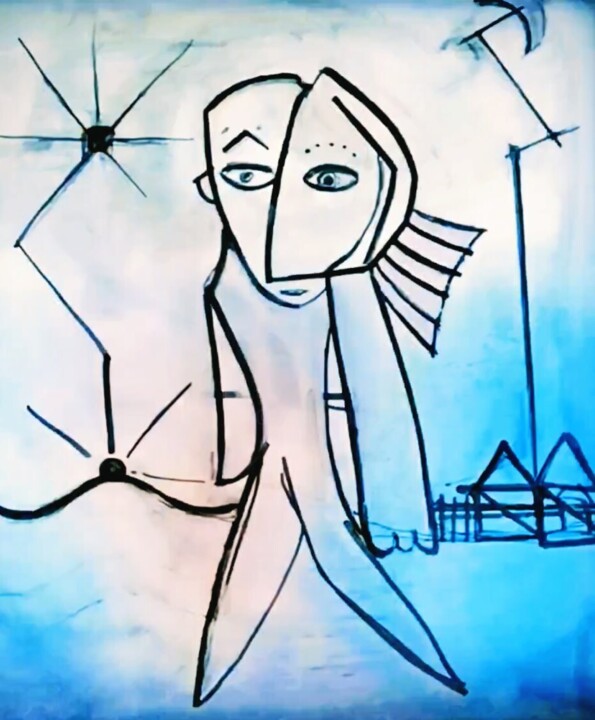 Drawing titled "Zeitgeist" by Noham Rudisuhli, Original Artwork, Marker