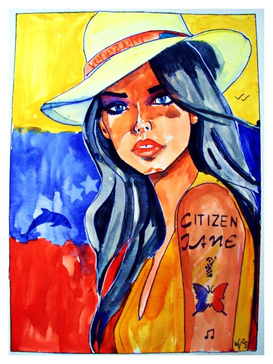 Painting titled "Venezuela II" by Walter Vermeulen, Original Artwork, Watercolor