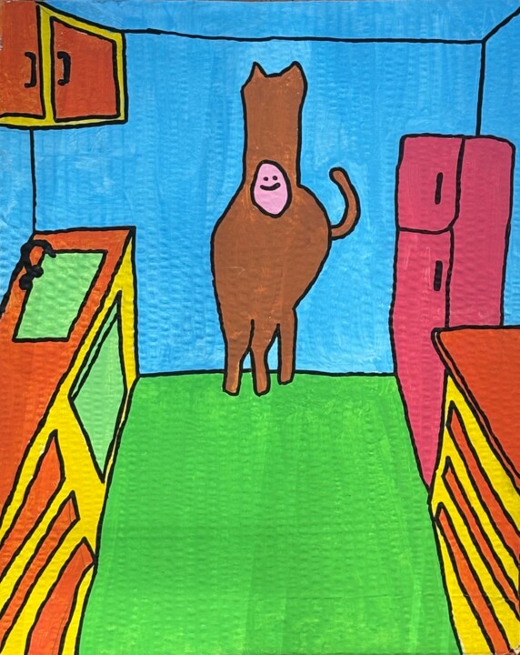 "Un homme déguisé en…" başlıklı Tablo Mou tarafından, Orijinal sanat, Guaş boya