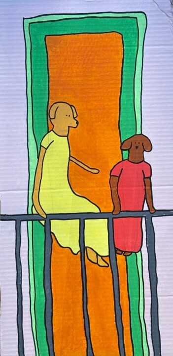 Michèle et Myrtille 绘画, 26.4x13.4 in