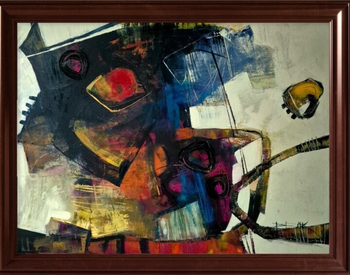 Painting titled "PROVIDENCE" by Sonja Brzak, Original Artwork, Oil Mounted on Wood Stretcher frame
