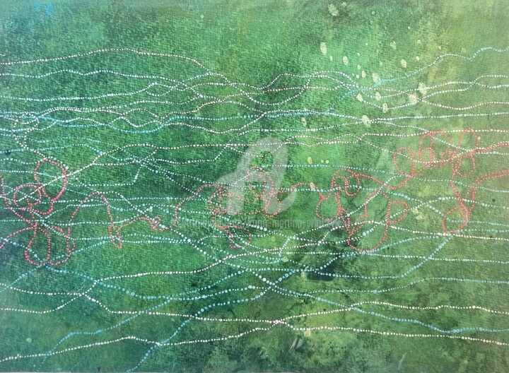 绘画 标题为“Lachs im Park” 由Karin Martina Wloczyk, 原创艺术品, 丙烯