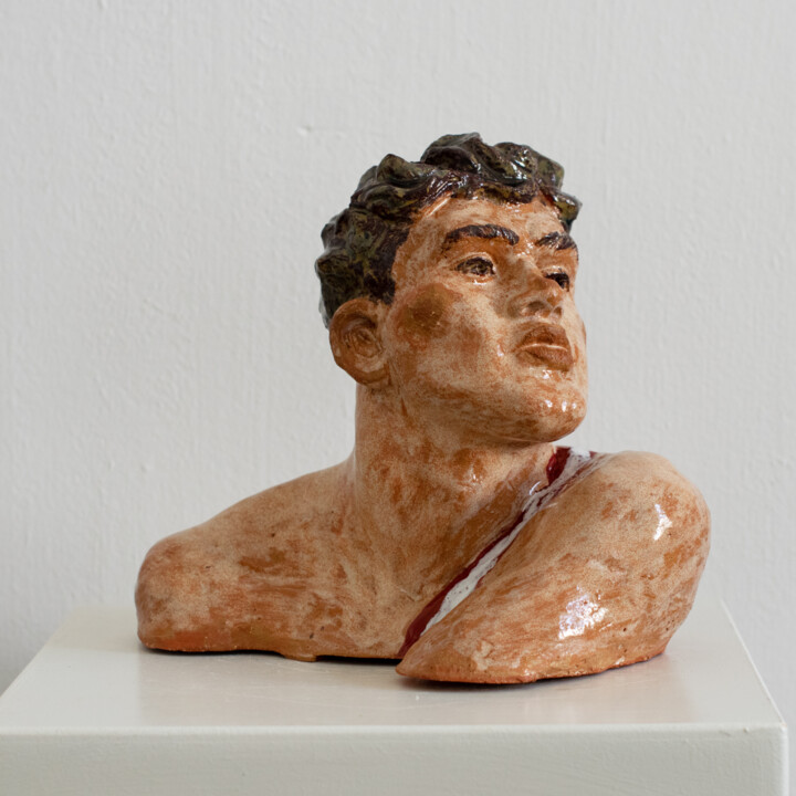 Skulptur mit dem Titel "Trace of the Sun" von Sergey Sovkov, Original-Kunstwerk, Keramik