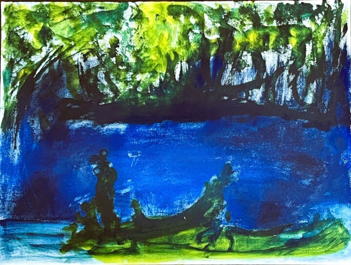 "Berge bleue Pittura, 11,8x15,8 in