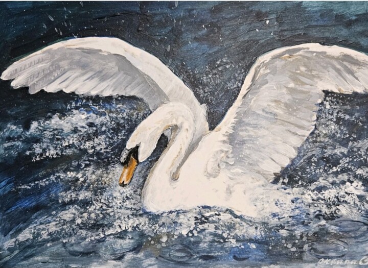Der Schwan 绘画, 8.3x11.6 in
