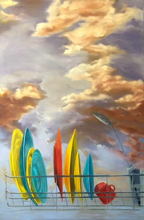 The World Awaits Schilderij, 60x40 in