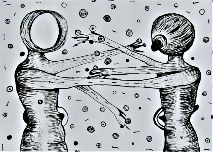 Drawing titled "Dibujo 6" by Lourdes Gallegos, Original Artwork, Ink