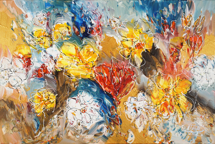 绘画 标题为“Flowery Symphony Go…” 由Peter Nottrott, 原创艺术品, 丙烯