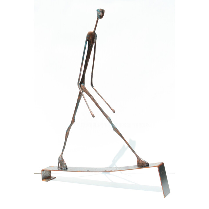 Sculpture titled "Marcheur cycladique" by Vanessa Renoux, Original Artwork, Metals