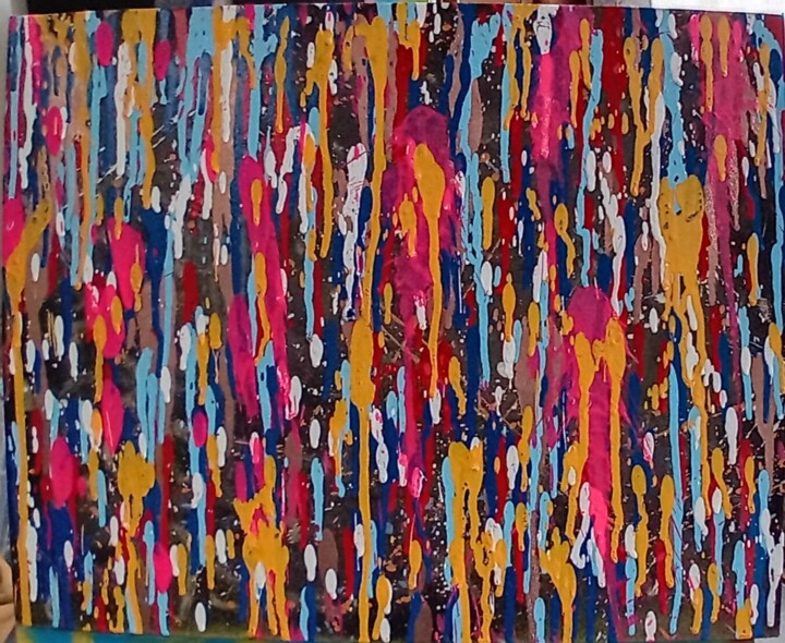 Painting titled "Mélancolie" by Axel ., Original Artwork, Spray paint Mounted on Wood Stretcher frame