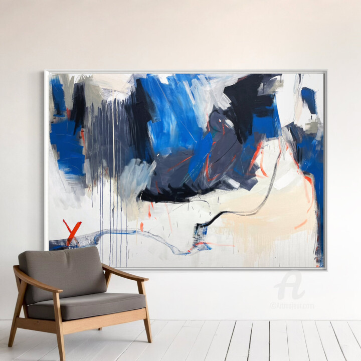 Painting titled "Achtung" by Cheryl Harrison, Original Artwork, Acrylic