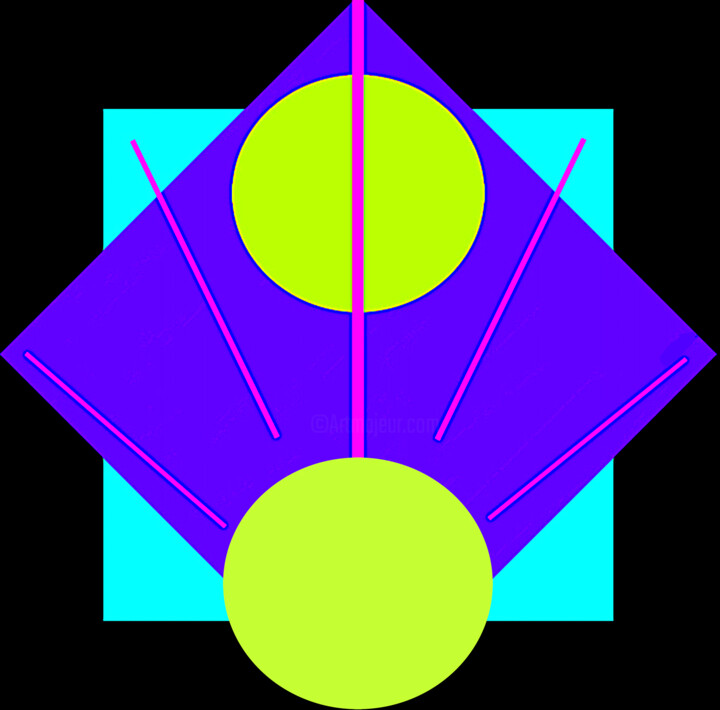 Geometric Shape Symmetry 2c Digitale Kunst, 23,7x24 in