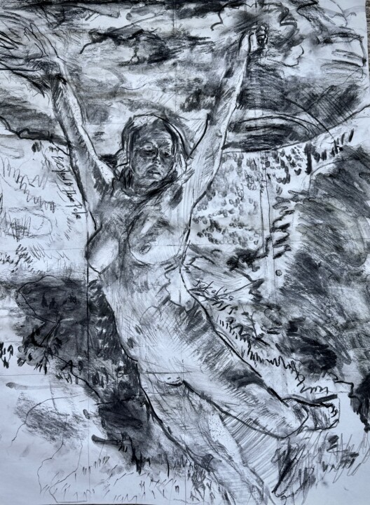 Drawing titled "Beyond the Pole" by Darren Jekel, Original Artwork, Graphite