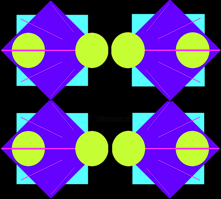 Geometric Shape Symmetry 2c3 数字艺术, 21.6x24 in