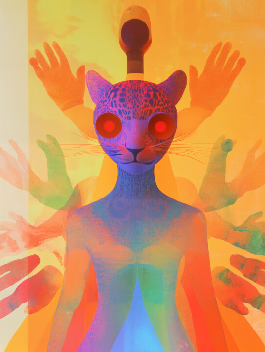Stellar Jaguar Oracle — Radiant Multiverse Totem 数字艺术
