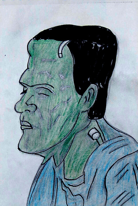 Frankenstein1 Tekening, 11,8x7,9 in