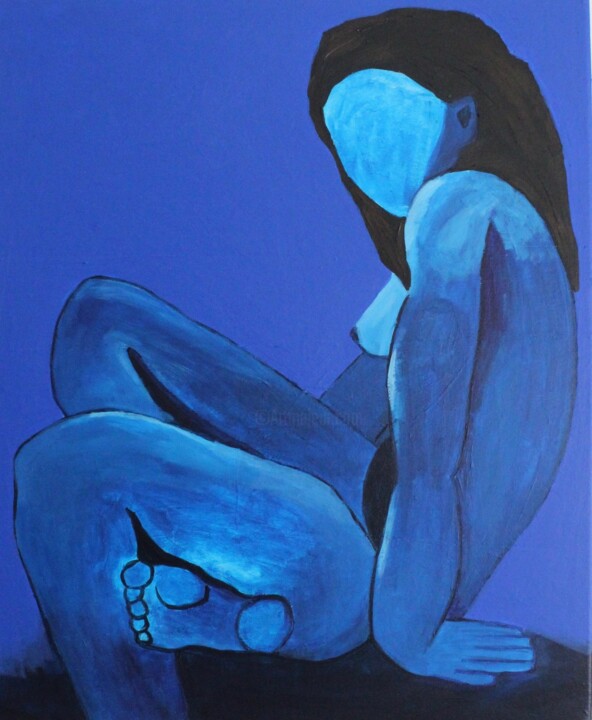 Femme au clair de lune 绘画, 21.7x17.7 in