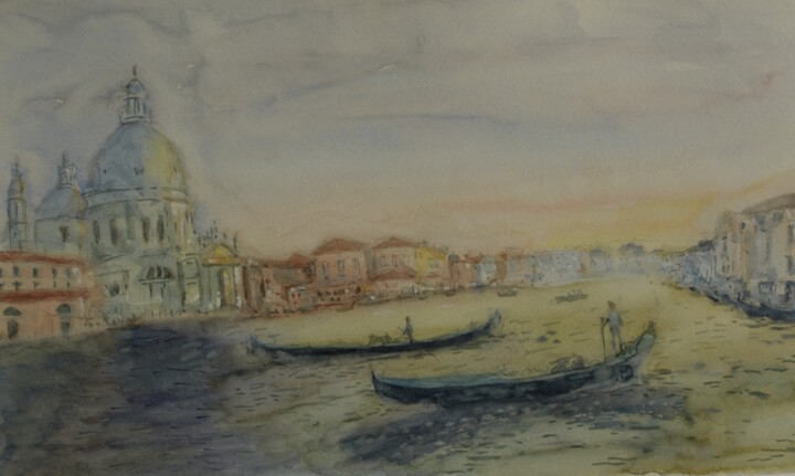 Painting titled "Venice" by Devon, Original Artwork, Watercolor