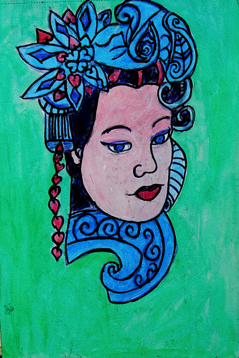 La chinoise 绘画, 11.8x7.9 in