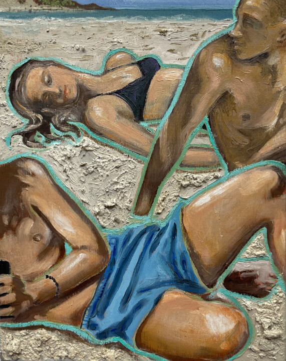 Painting titled "CALM BEFORE THE STO…" by Robert Inestroza, Original Artwork, Oil Mounted on Wood Panel