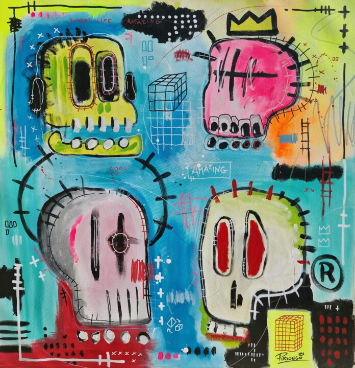 Painting titled "Sunset Life" by Piriongo, Original Artwork, Acrylic