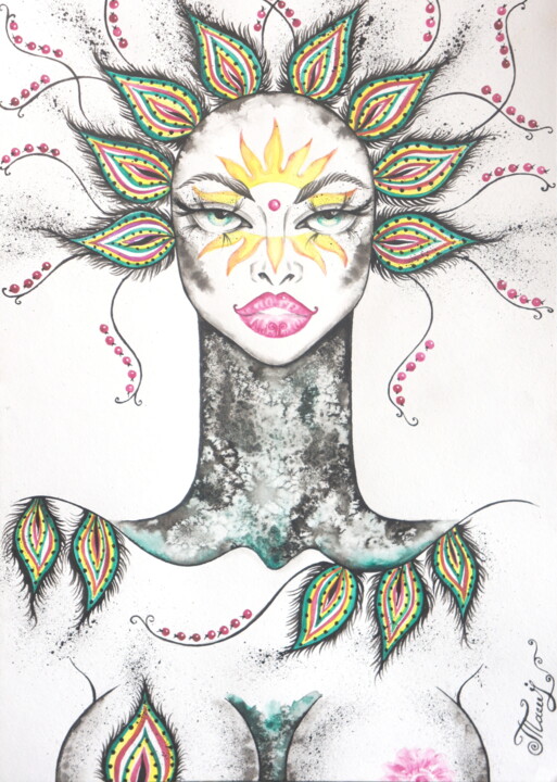 Ajiambo 绘画, 16.9x11.8 in