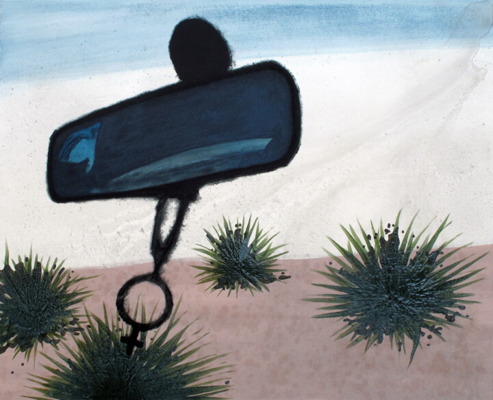 Painting titled "Terra incognita IX" by Markus Honerla, Original Artwork, Lacquer Mounted on Wood Stretcher frame