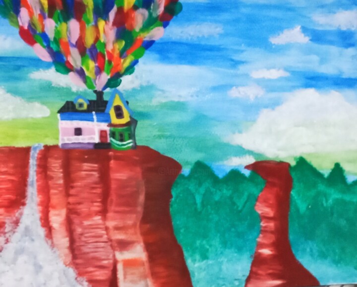 Painting titled "UP Cartoon Movie Pa…" by Mygallery Artist, Original Artwork, Acrylic